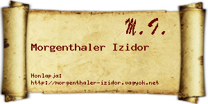 Morgenthaler Izidor névjegykártya